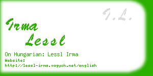 irma lessl business card